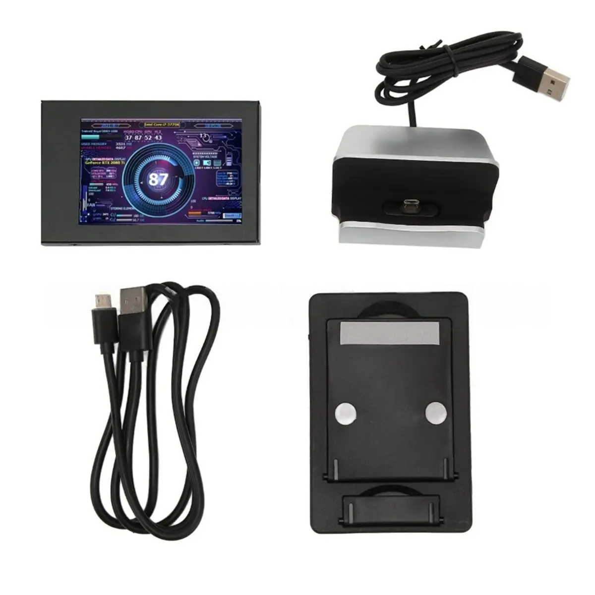 3.5 Inch IPS Display Mini Monitor 360° Rotation Horizontal/Vertical View Ideal for AIDA64 & Computer Cases