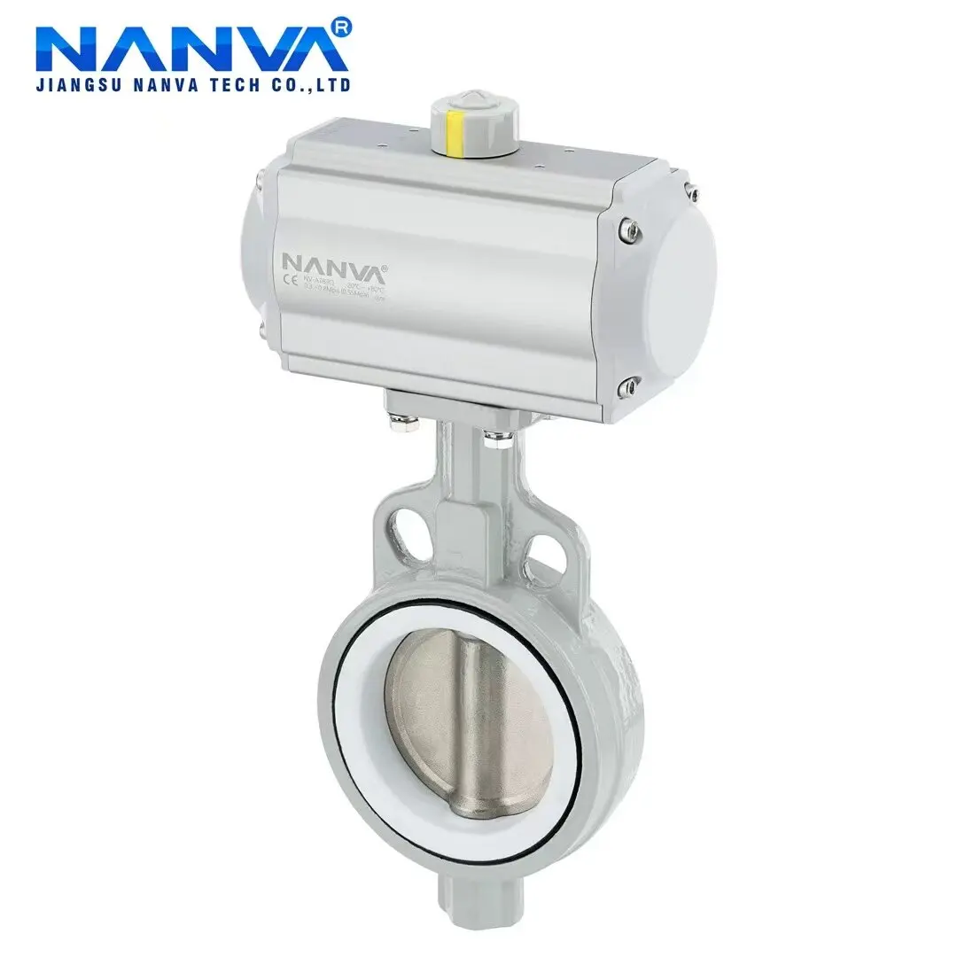 D617F-16QB Pneumatic Sealed Clip Butterfly Valve Ball iron