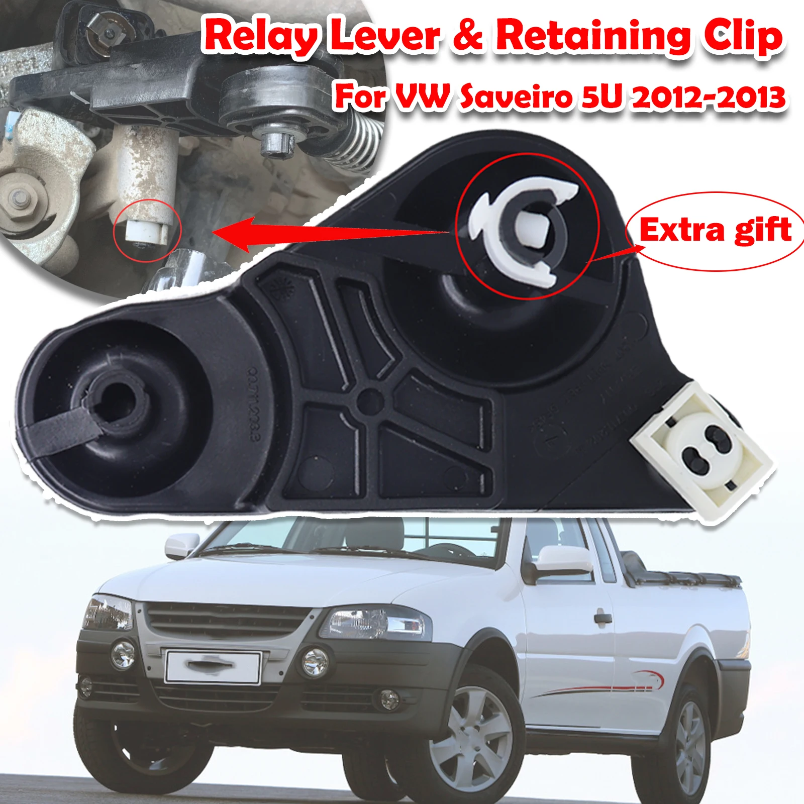 

Relay Lever & Retaining Clip For VW Saveiro 5U Manual Gearstick Shifter Selector Linkage End Bracket Replacement Part 2012-2013