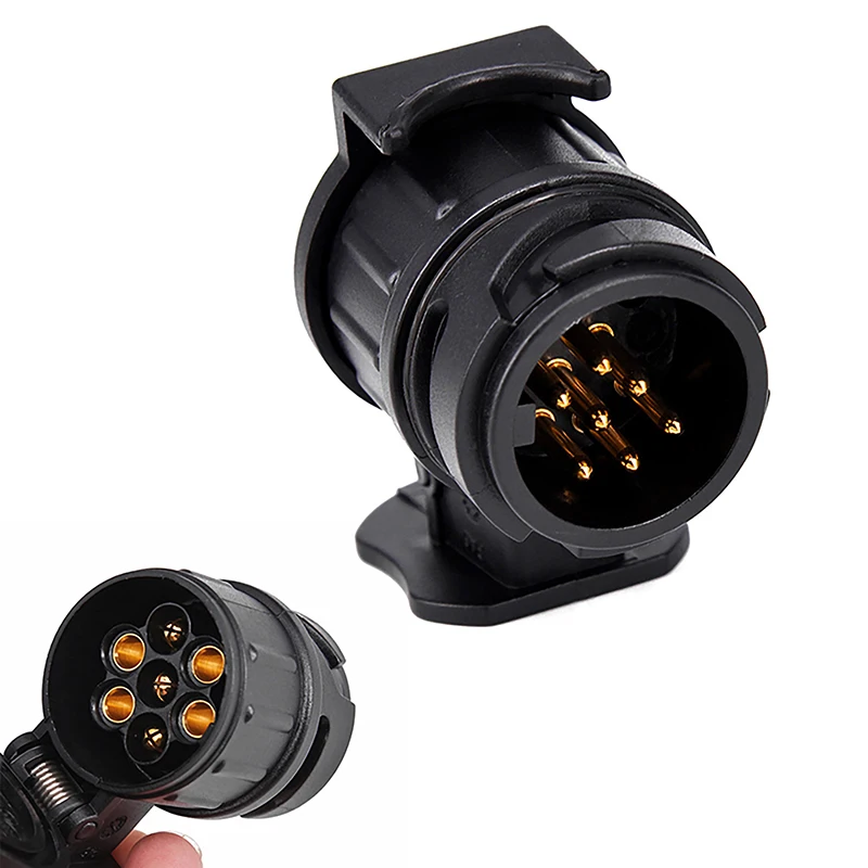 Y 13 To 7 Pin Plug Adapter Trailer Connector 12V Towbar Towing Waterproof Plugs Socket Adapter Protect Connector