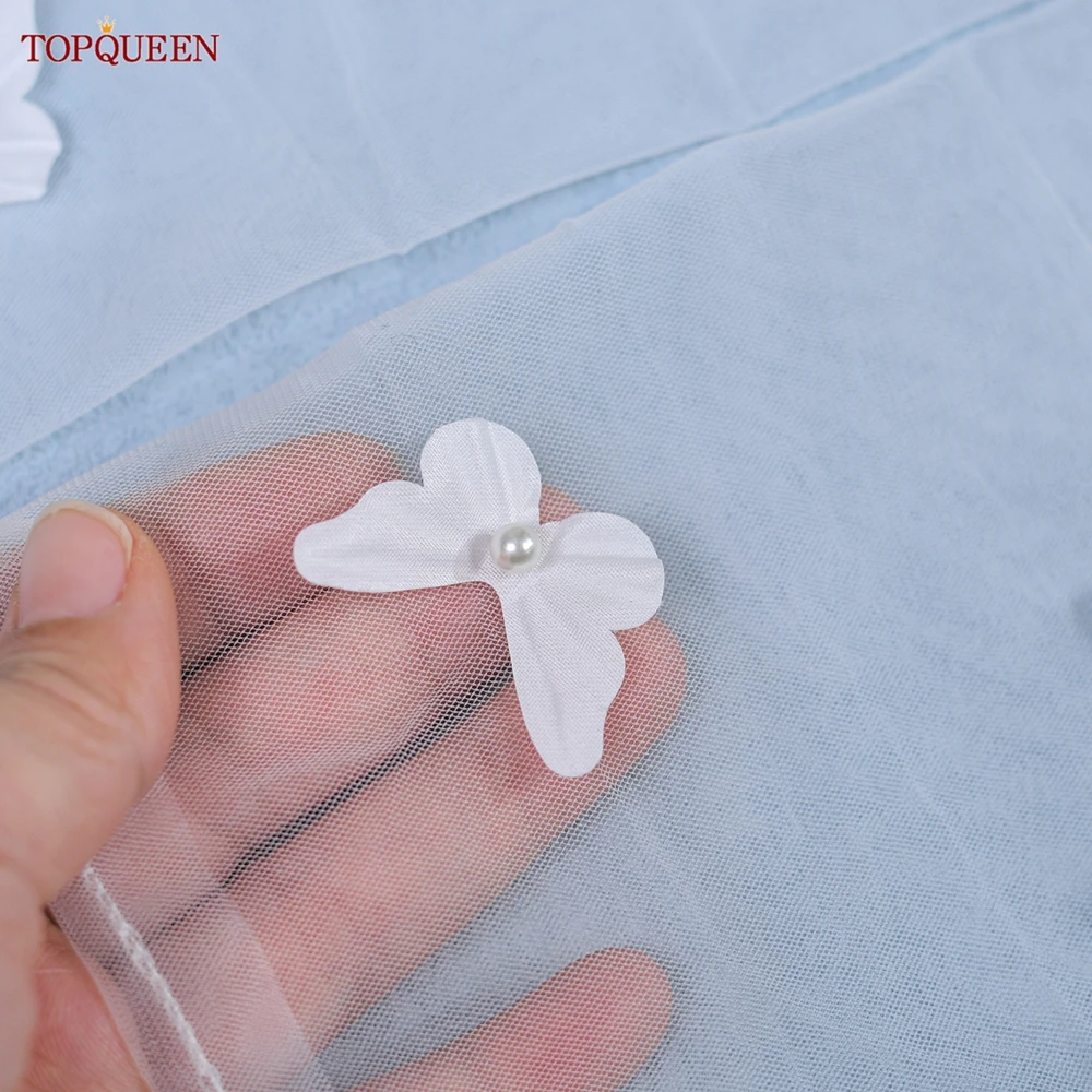 TOPQUEEN  Bridal Gloves With Off White Applique Butterfly High-Quality Gloves Elbow Length Party Performance Accessories Diy T09