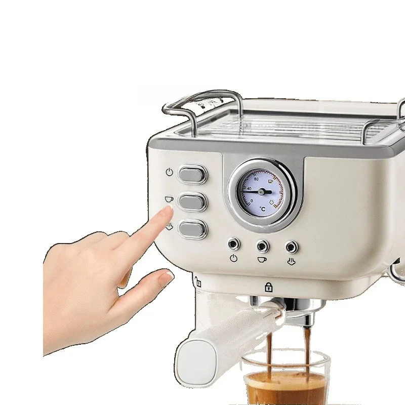 Retro home concentrated Italian semi-automatic coffee machine, one-click extraction to beat milk foam, integrated small commerci
