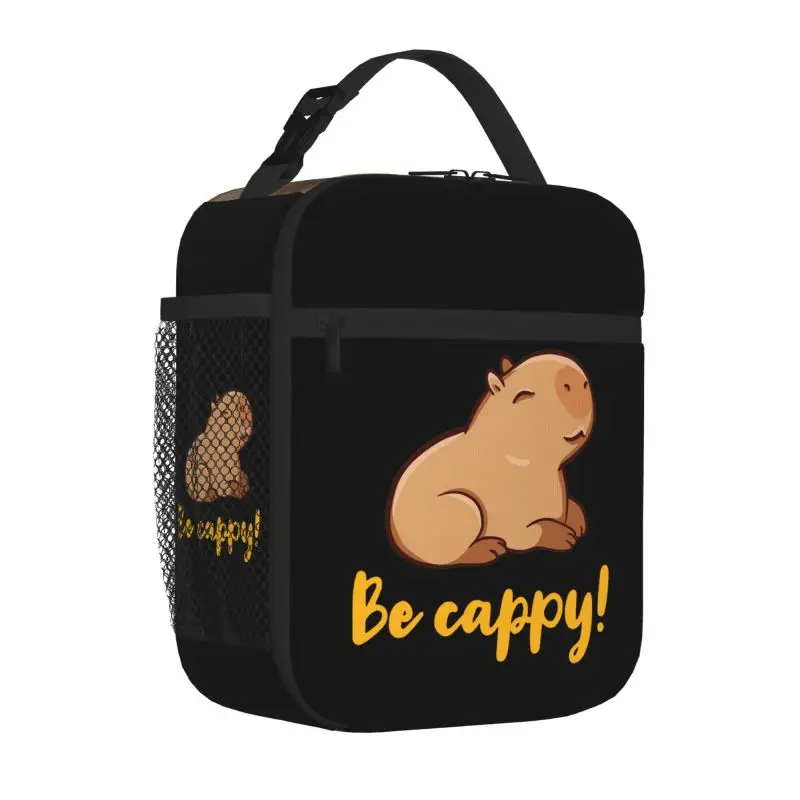 

The Cute Capybara Loves Foam Tea Insulated Lunch Bag for Travel School Picnic Portable Food Bag Containers Cooler Hot Lunch Box