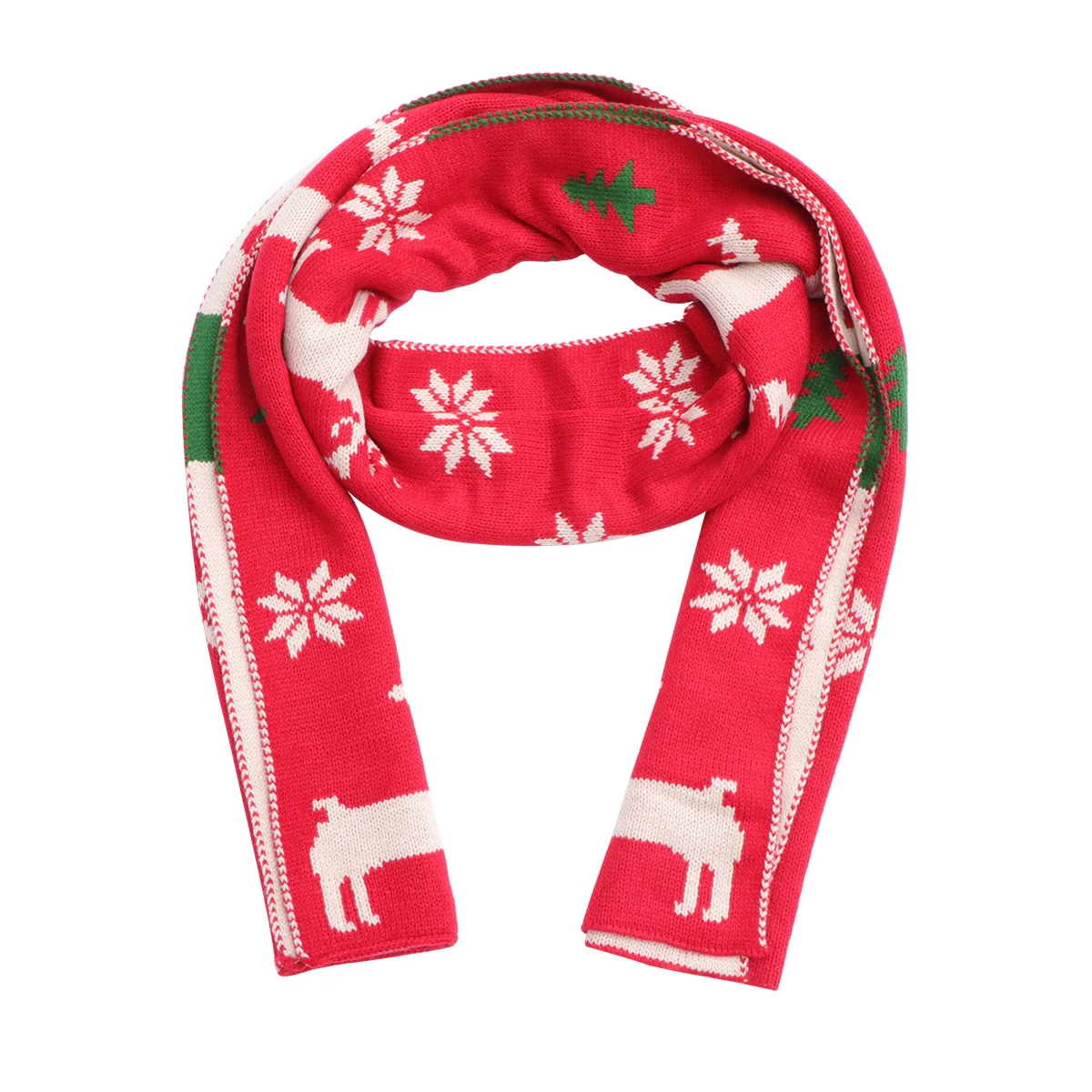 

Warm Scarf Neckerchief Cartoon Christmas Decor Winter Acrylic Fibers Shawl Scarves