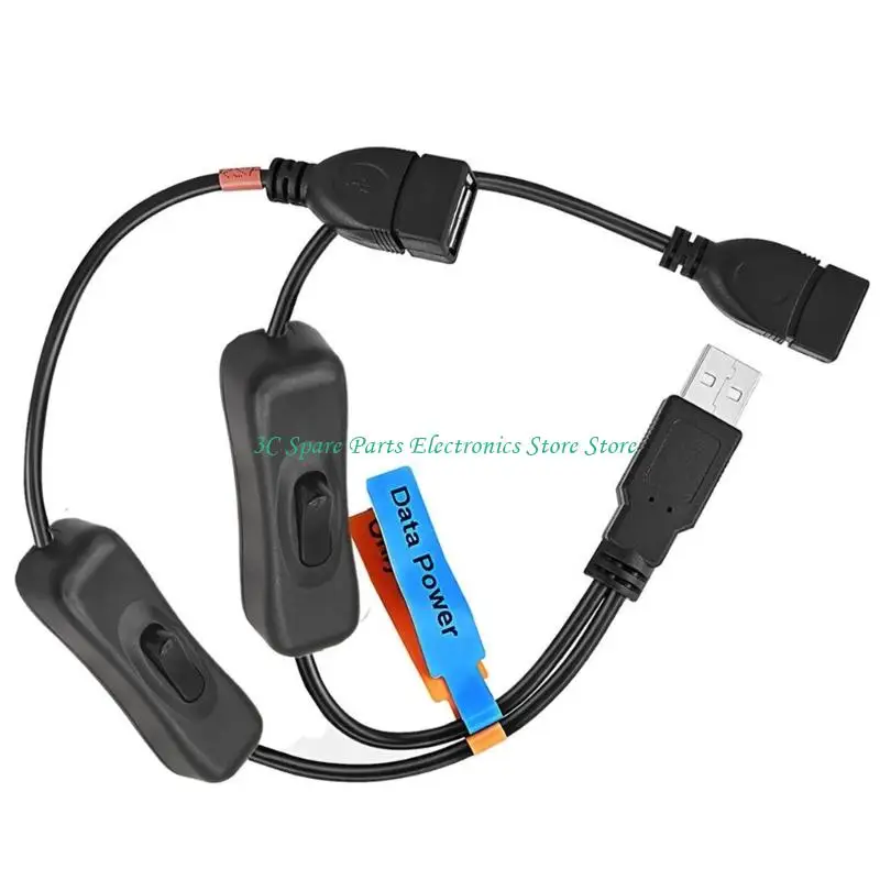SZ Y USB Splitter Cable With Double Port And Individual Switches Support Charging Data Transfer For Mobile Devices