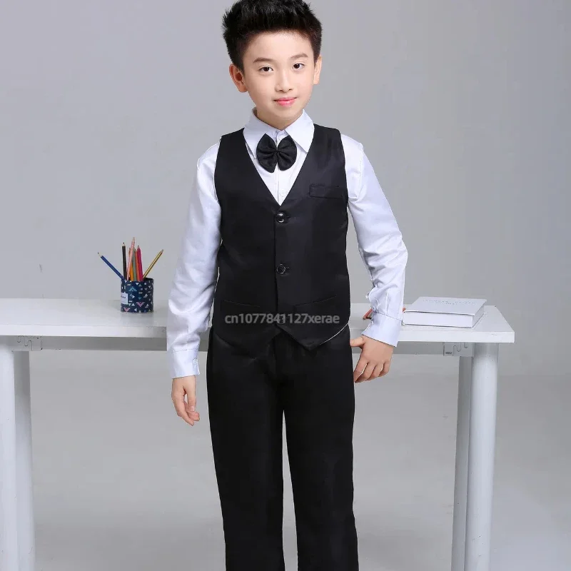 Jazz-Tanzkostüm für Jungen, 3-teiliges Set, bestehend aus Weste, Hemd und Hose aus Polyester, für Kinder von 4 bis 16 Jahren, geeignet für Bühnenauftritte und Chorveranstaltungen. – Detail 7