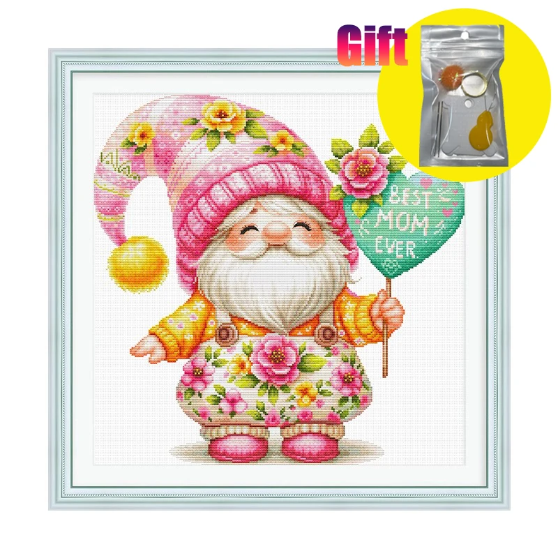 Spring cross stitch kit Balloon Dwarf 11CT 14CT Print Fabric Egyptian cotton DIY embroidery kit punto de cruz impreso Home decor