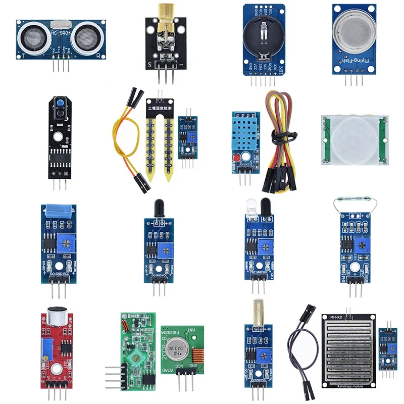 TZT Raspberry pi 2 3 the sensor module package HC-SR04 501 DHT11 DS3231 KY-008 Sound Rain Soil sensor for arduino kit