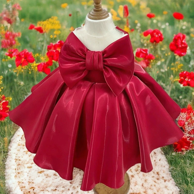 Fashion Little Princess Dress Birthday Party Gifts New Kids Clothes 1 2 3 4 5 6 Years Summer Baby Girls Dress Big Bow