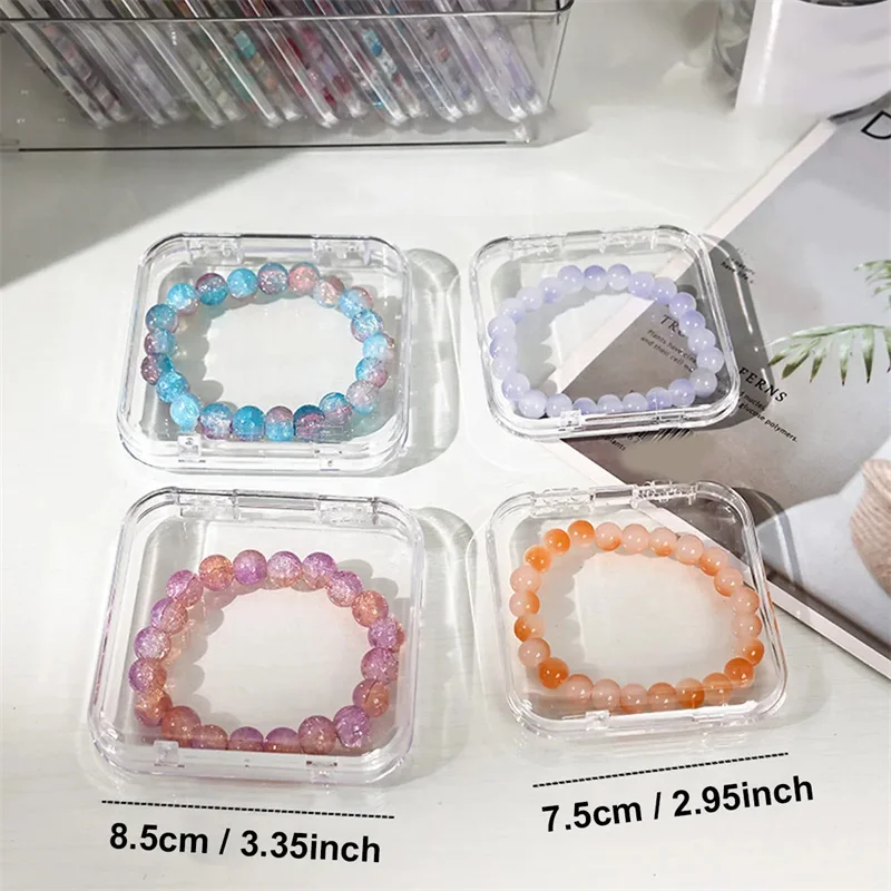 صندوق تخزين بلاستيكي شفاف، سوار، صندوق عرض أظافر مزيف، صندوق تغليف متعدد الوظائف، صندوق مجوهرات #3