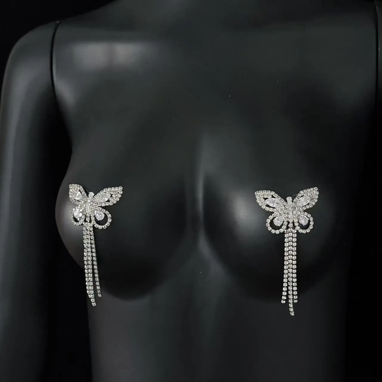 Hot selling full diamond tassel chest patch, breast patch, women's nightclub party sexy chest accessory, body chain