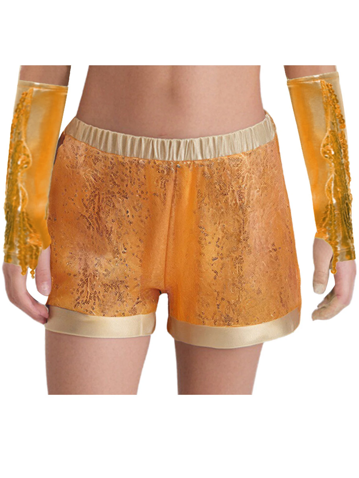 Tenues de danse Jazz Hip-hop pour enfants filles, trou de serrure croisé, paillettes scintillantes, haut court métallique avec short, tenue de salle de bal, Streetwear