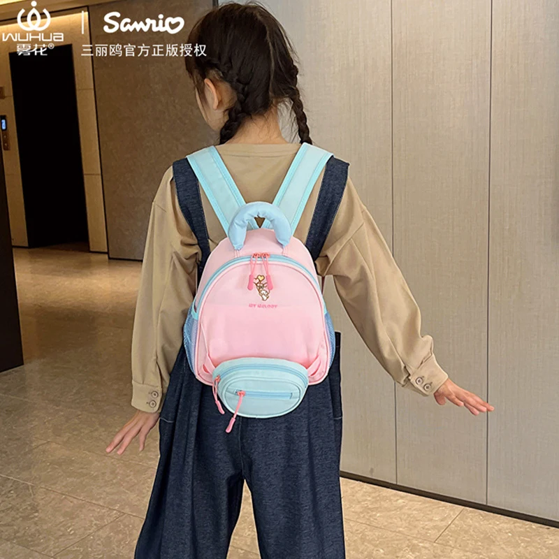 Kawaii Sanrio Children Backpack Kuromi My Melody Kindergarten Cute Stationery Storage Schoolbag Cartoon Satchel Small Bag Toys