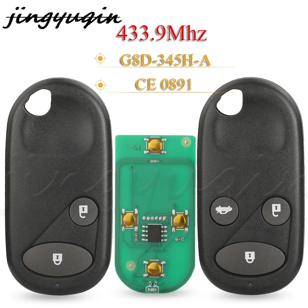 JYQ G8D345HA Zdalny kluczyk samochodowy 433MHz do Honda Civic Accord CRV HRV FRV Jazz Fob Contol G8D-345H-A /344H-A/382H-A/348H-A/452H/350H