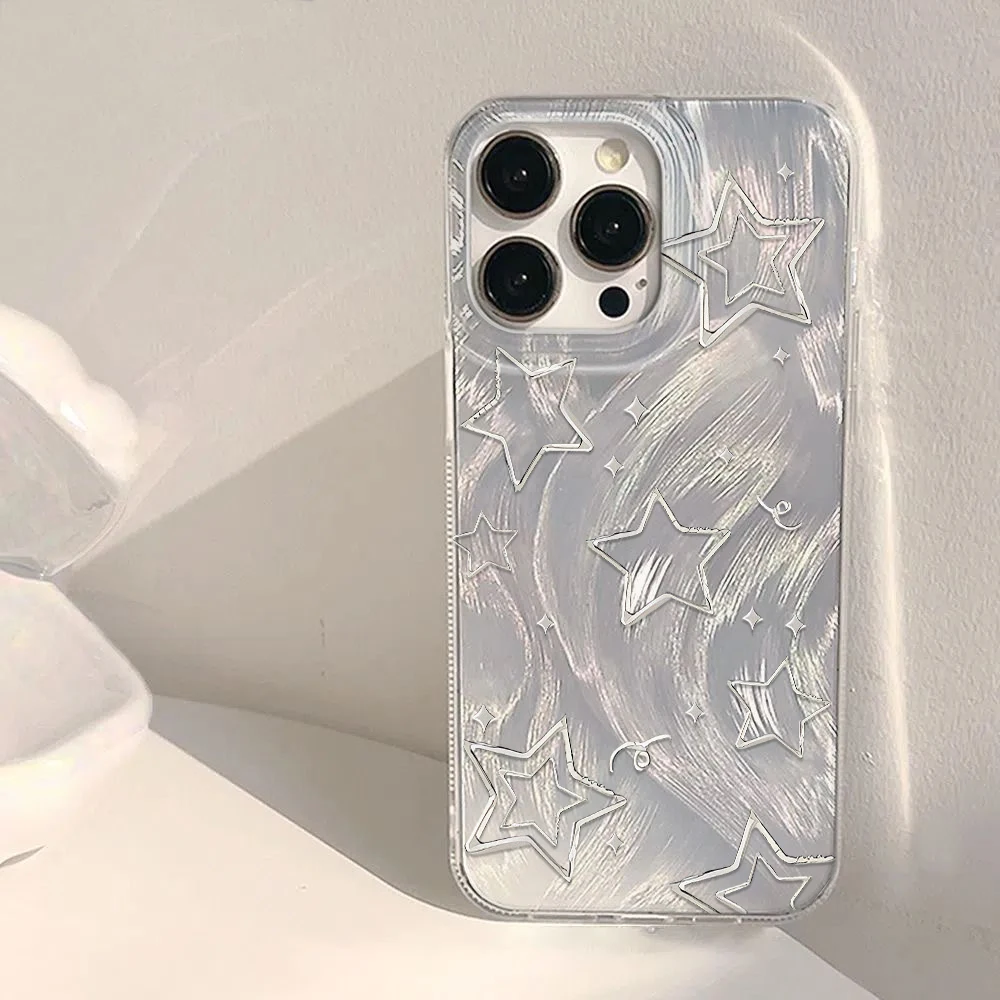 Pentagon Pattern Phone Case for Samsung Galaxy S26 S25 S24 S23 S22 S21 FE Ultra Plus 4G 5G Feather Texture Back Cover