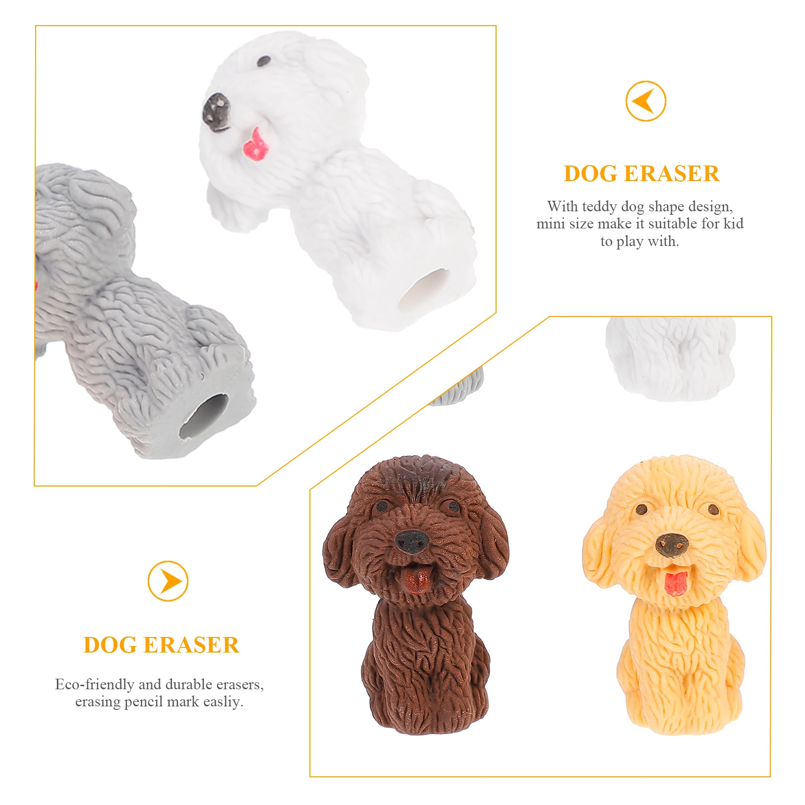 20pcs Cute Erasers Eco Friendly Rubber Pencil Eraser Painting Stationery Students School Gift Painting Stationery