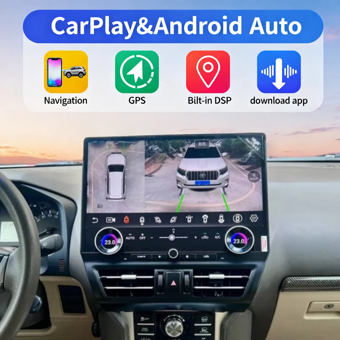 

16.8 inch HD 2K Touch Screen For Toyota Land Cruiser Prado 150 2010-2022 Carplay Qualcomm Android 13 Car Radio GPS DSP Bluetooth
