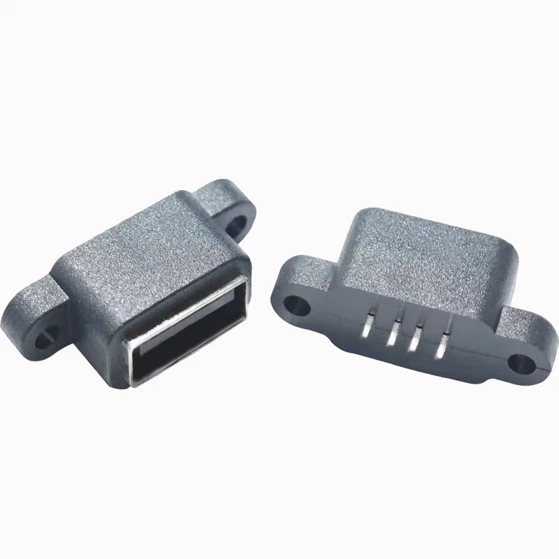 

4-pin USB charging port connector fixing hole 180 degree short head simple electrical plug parts interface adapter adapter IP67