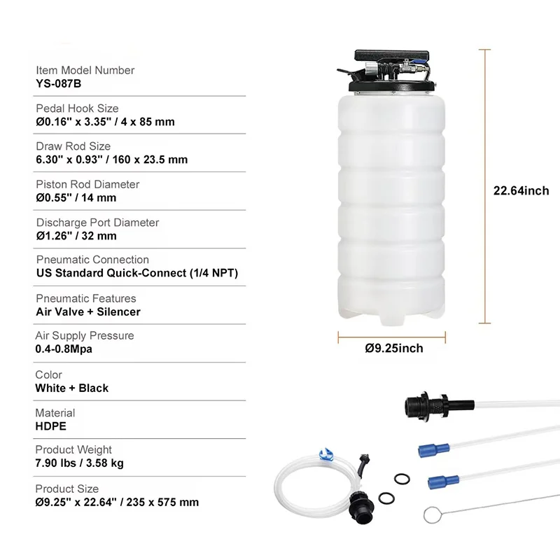 Extractor de fluido Manual de 15L, Extractor de fluido Manual y neumático de doble uso, herramienta de repuesto para repostaje, bomba extractora de aceite