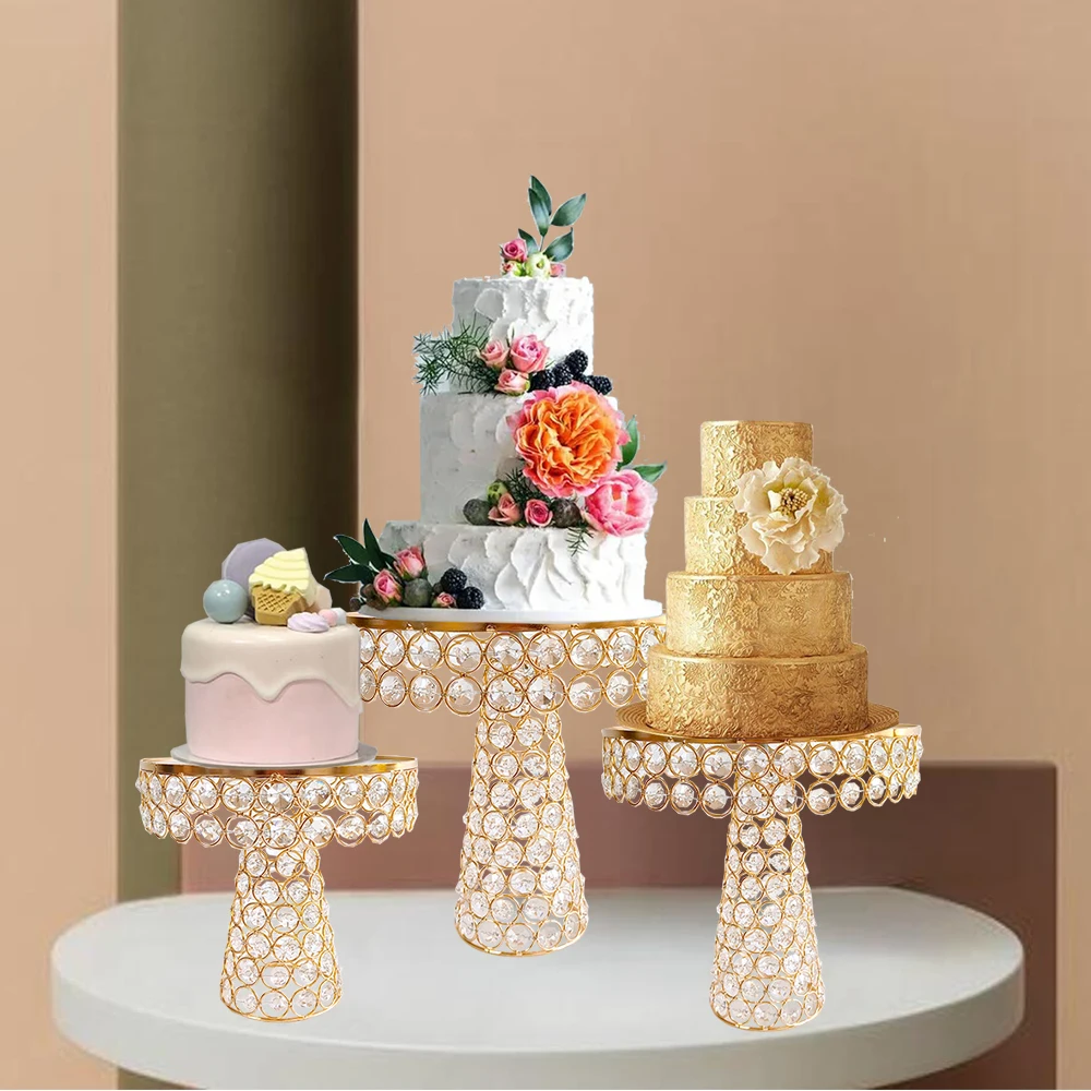 1Pcs Gold Metal Cake Stands for Party, Dessert Table Display , Round Cake Pedestal Stand with Cupcake Risers Stands  Birthday