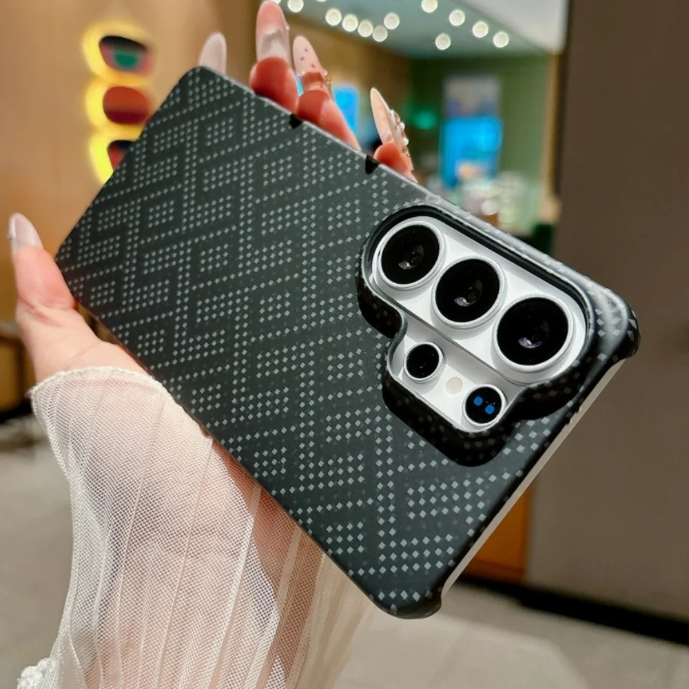 Luxury Carbon Fiber Sea Wave Kevlar Texture Thin Phone Case For Samsung S26 Ultra S25 Plus S24 S23 FE A57 A56 A18 A17 A16 Cover - view 3