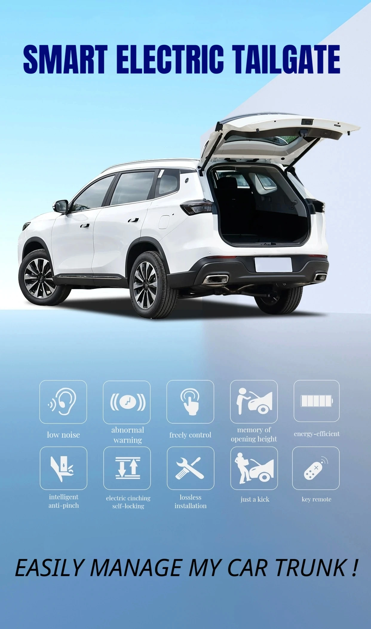 Car Intelligent Modification Electric Tailgate Suitable for Tiggo 8 Plus 2025 Models