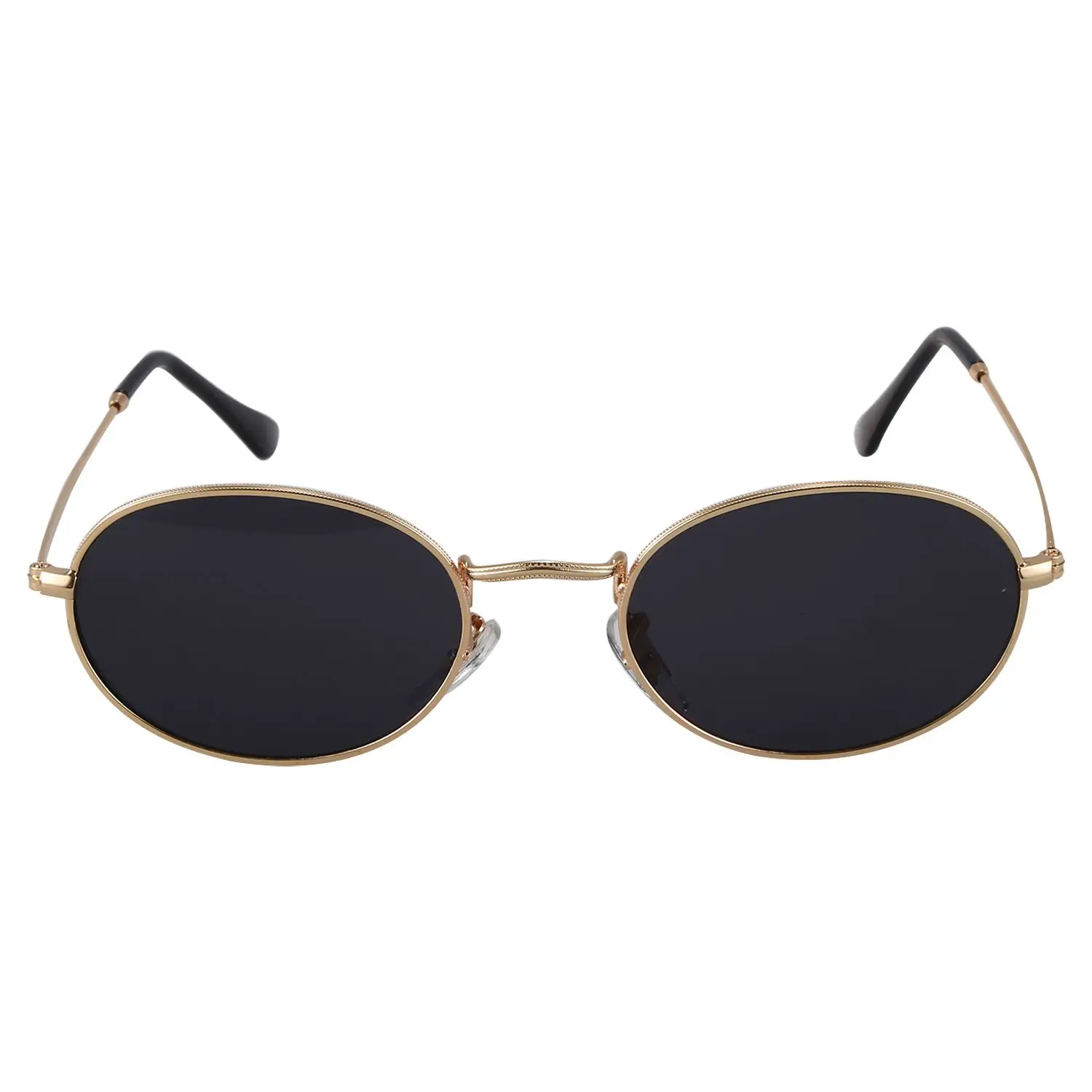 Oval Sunglasses Men Women Vintage Male Female Retro Sun Glasses Round Eyewear S8006 Gold frame Black