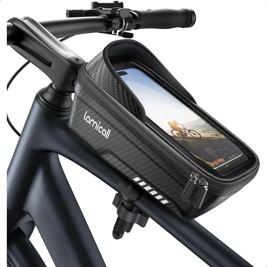 

Lamicall Bike Frame Bag Waterproof [1s Release] [2 in 1] Bike Phone Bag Bike Phone Holder Mount Bicycle Top Tube Bag Cycling Po