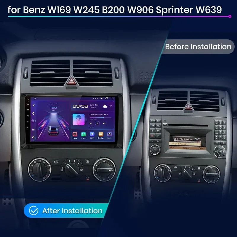 راديو سيارة أندرويد Junsun-CarPlay لمرسيدس بنز ، W169 ، W245 ، B200 ، W906 ، سبرينتر ، W639 ، فيتو ، كاميرا ، 2 دين راديو تلقائي