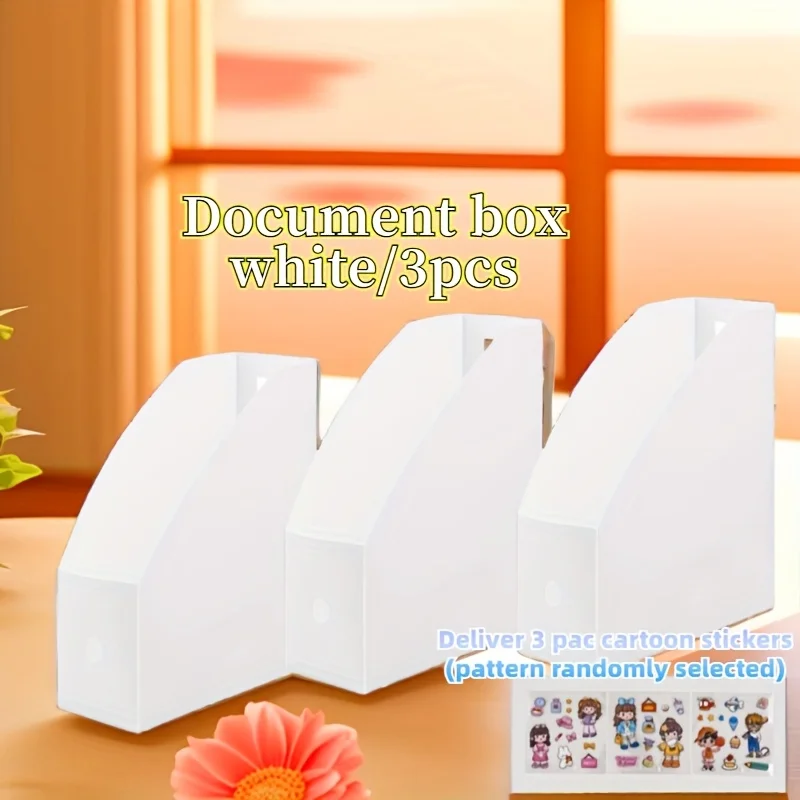

3pcs Multifunctional Plastic PP Document Frame Organizer - White Shelf with Detachable Shelves, Foldable ,Document Organizer