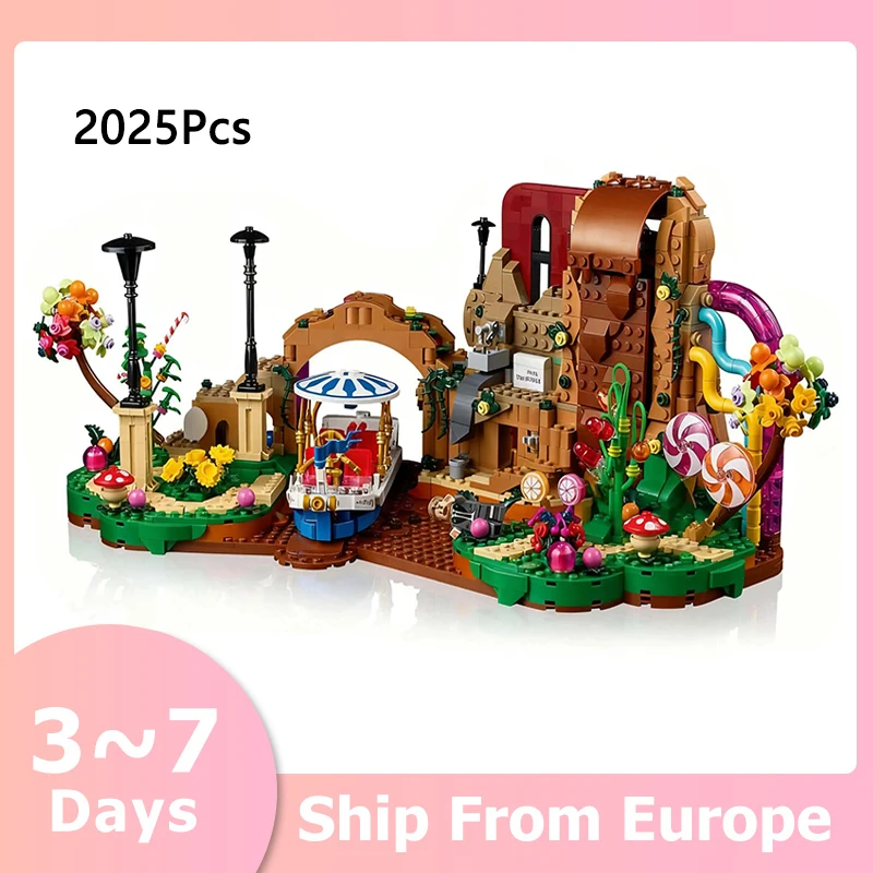 2025 pièces Blocs de construction à assembler Modèle Usine de Chocolat Street View Décoration de bureau Cadeau d'anniversaire pour adulte Compatible 21360