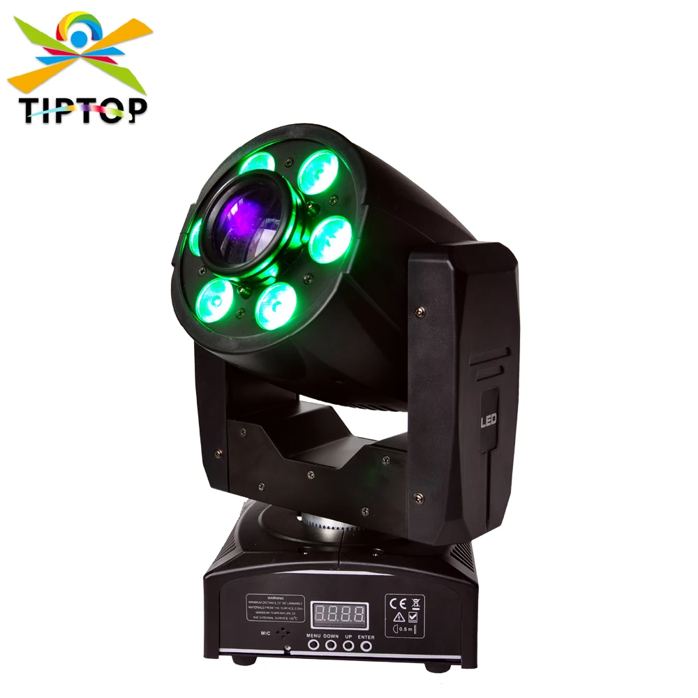 

TIPTOP 1x30W Led + 6x8W SpotWash Led Moving Head Light Mini Size 95W Gobo Washer 2in1 DMX512 Control 4/8CH Manual Zoom TP-L6K1