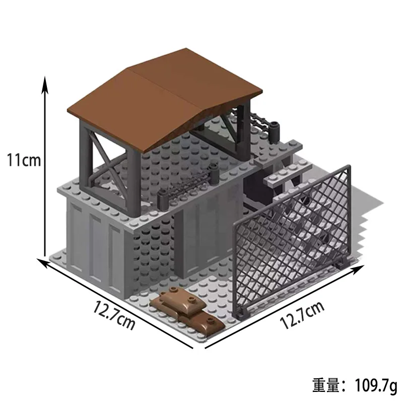 WW2 Military Base Building Blocks Set Watchtower Observation Tower Prison Construction Bricks Army Scene Assembly Toy For Kids