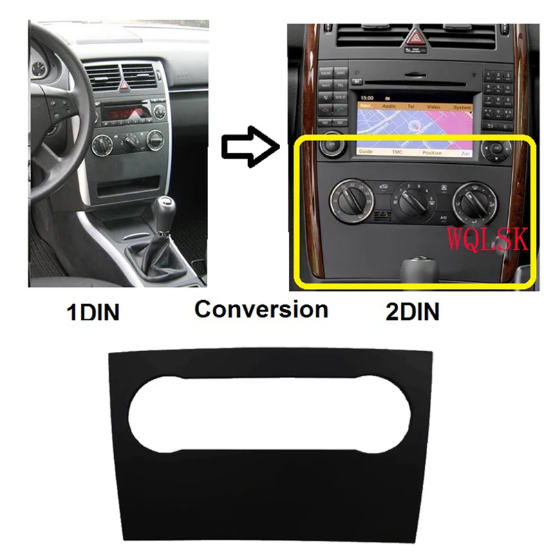 Car Radio Fascia For MERCEDES BENZ B class (W245) 2005-2011 Dash Kit Install Facia Panel Console Bezel Adapter Plate Trim Cover