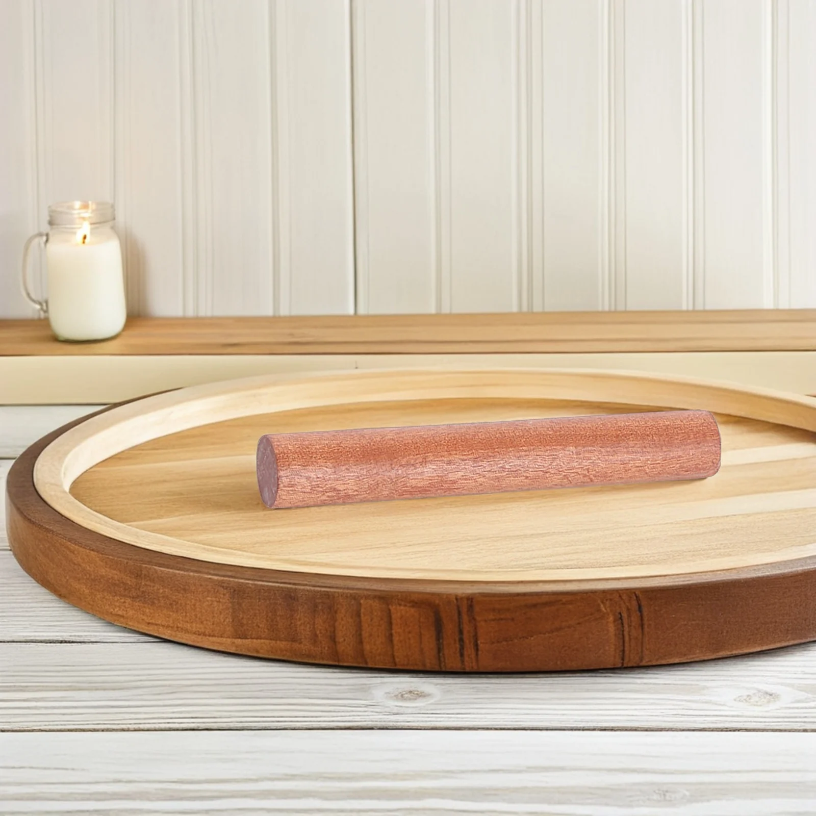 

2pcs 30Cm Wooden Rolling Pin Solid Wood Dough Roller For Baking Cookies Dumplings Non-Stick Surface Smooth Easy Clean