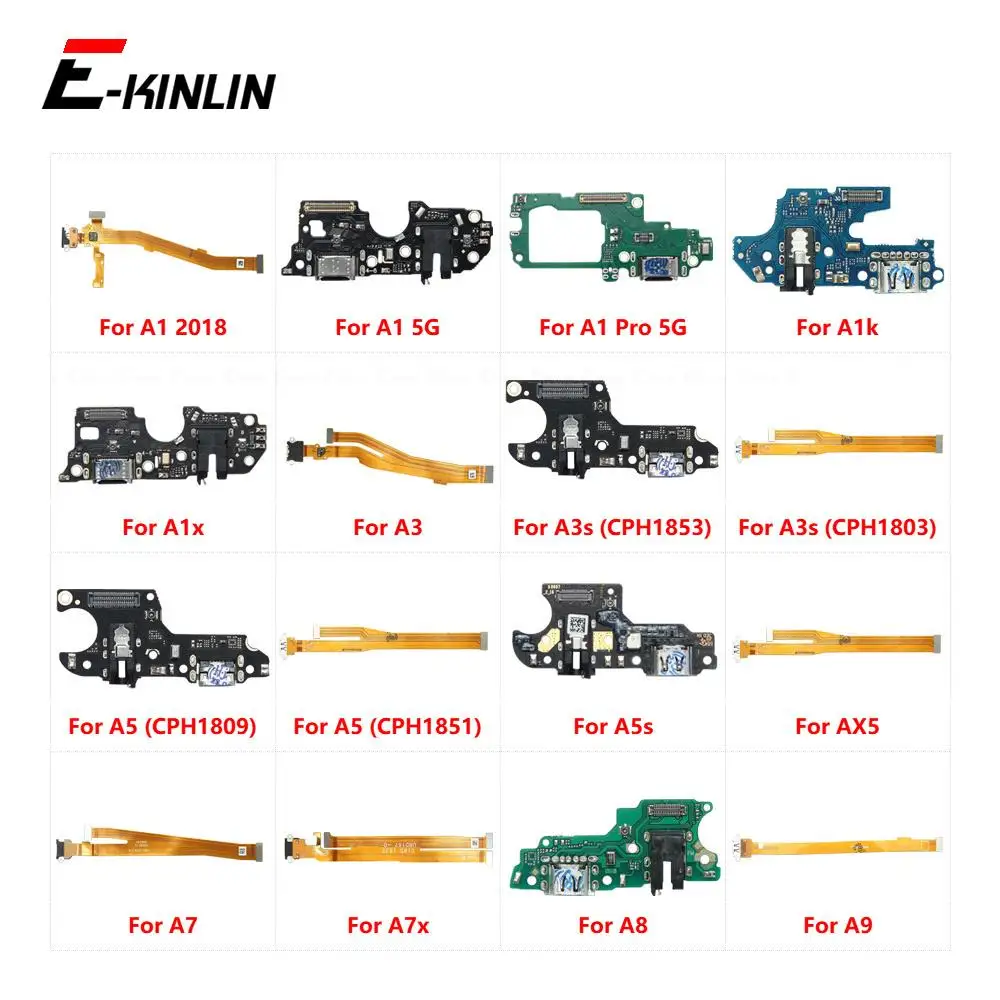 USB Charging Port Dock Plug Connector Charger Flex Cable For OPPO A1 Pro 5G A1k A1x A3 A3s A5 A5s AX5 AX5s A7 A7x AX7 A8 A9 A9x