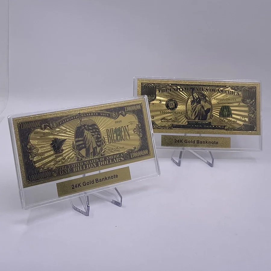 US Dollar Banknote Currency One Million and Billion with Display Shelf European Commercial Gift Gold Banknote Collection