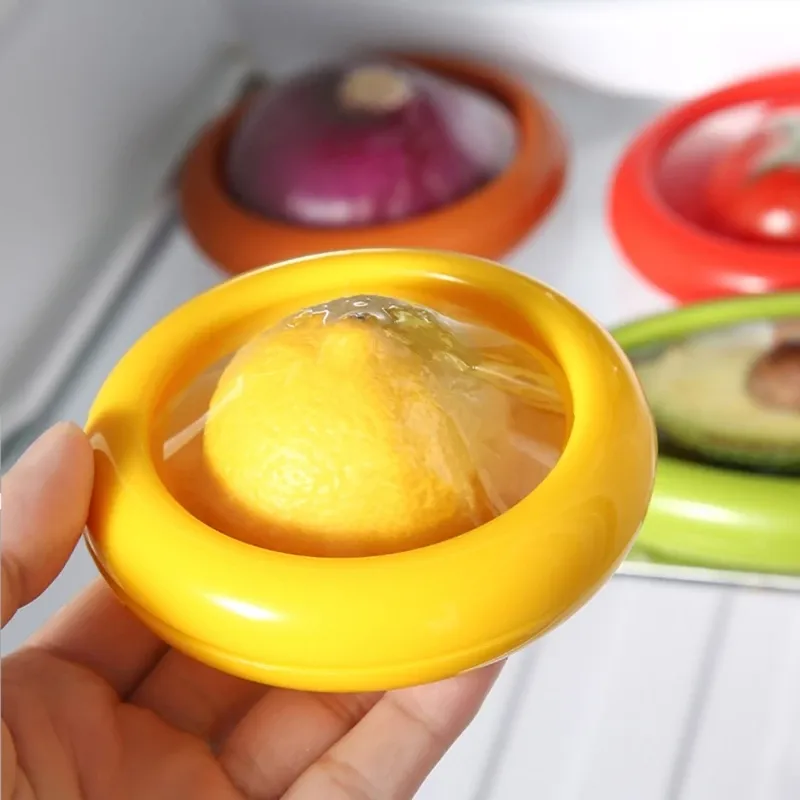  1/4pcs Kitchen Storage Box Fruit Vegetable Container Fresh Box Avocado Tomato Lemon Onion Fresh-Keeping Crisper Kitchen Gadgets 