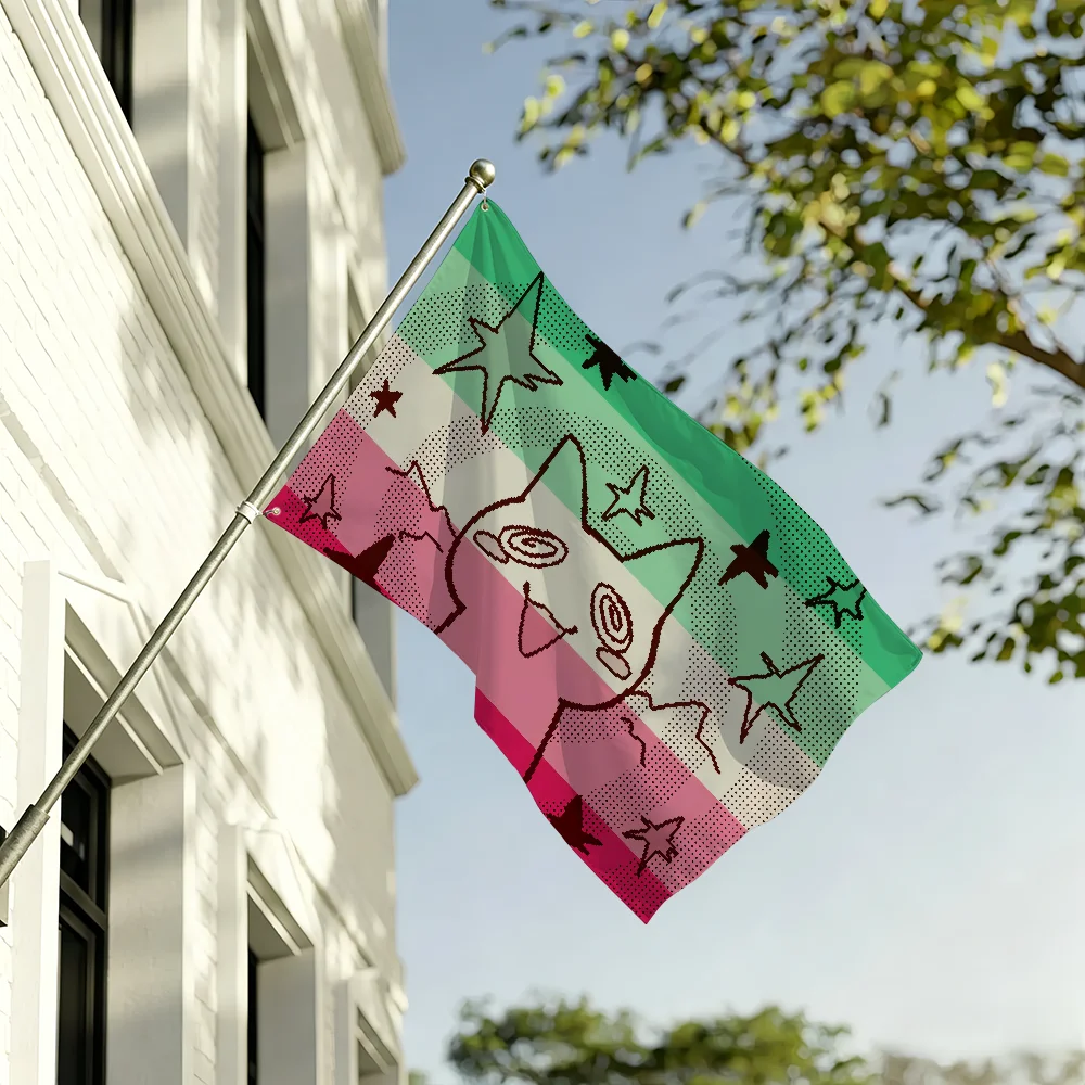 Cute Trans Pride Cat Meme flag For Living Room Home Dorm Decor Wall Outdoor Camping Party Banner Gifts