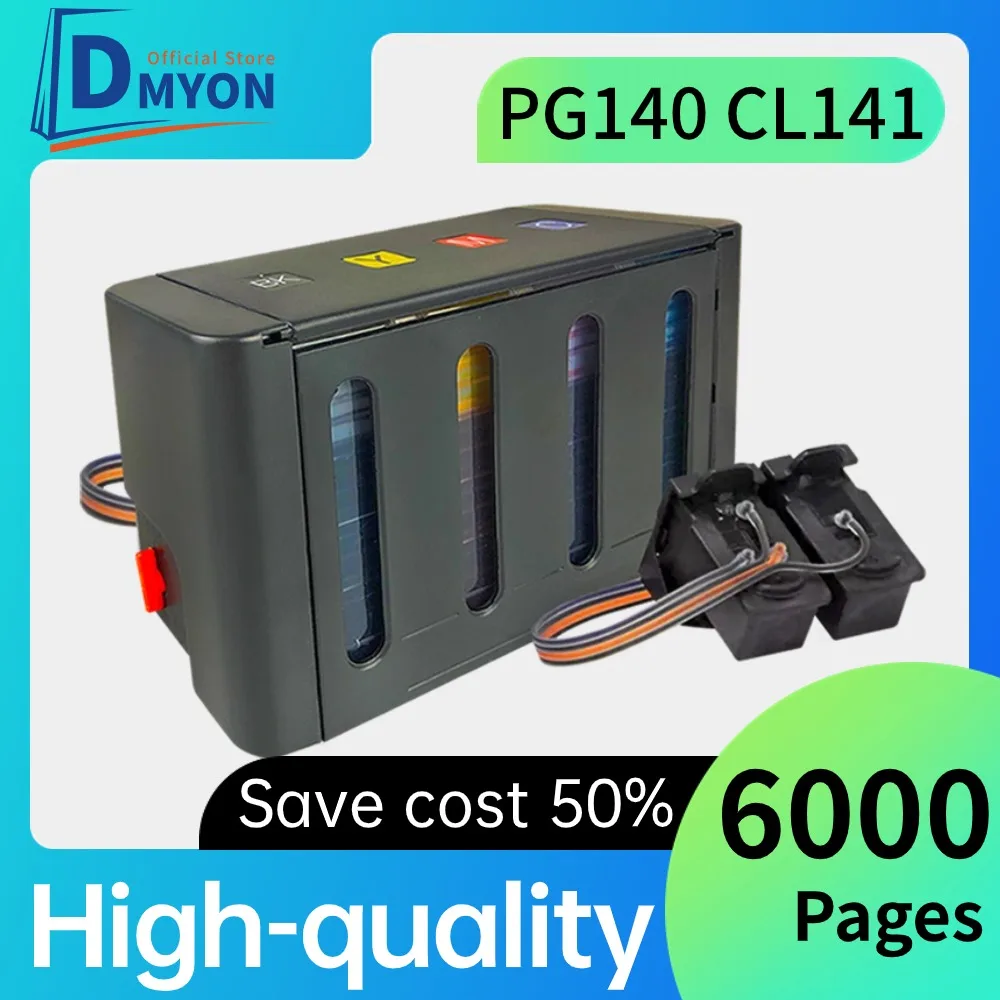 DMYON Compatible PG140 CL141 ciss ink tank kit for sistema continuo for Canon Pixma MG2580 MG2400 MG2500 IP2880 MG3610 Cartridge