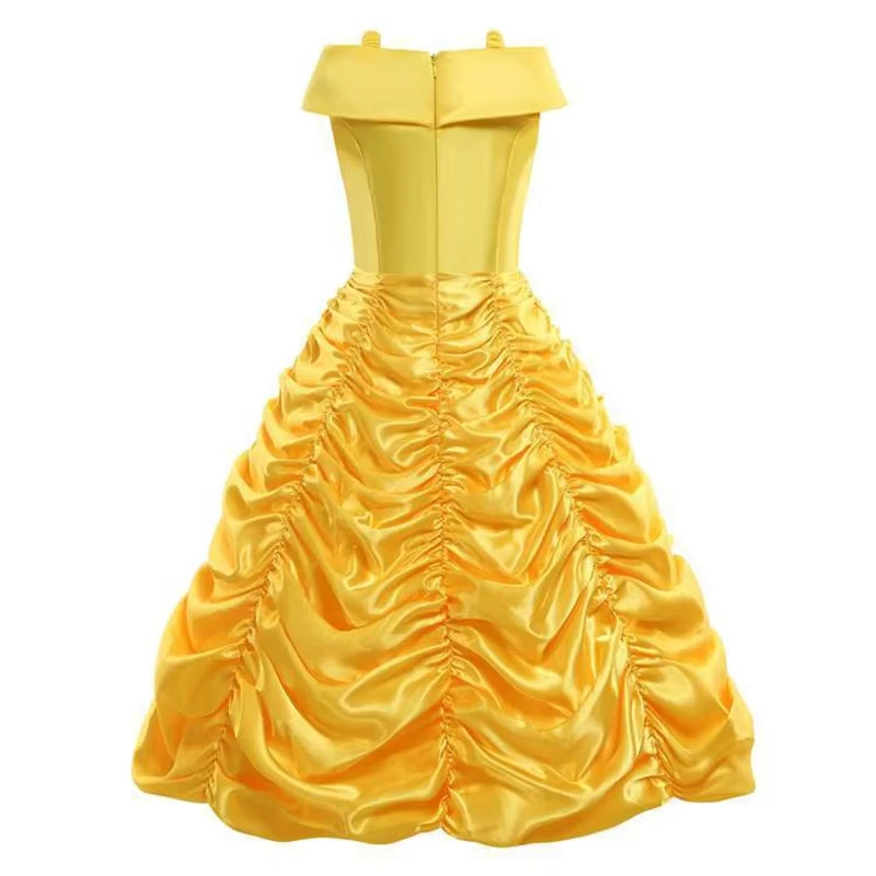Kids Belle Costume Girls Halloween Princess Cosplay Party Dress Children Birthday Clothes Carnival Luxury Ball Gown image 3