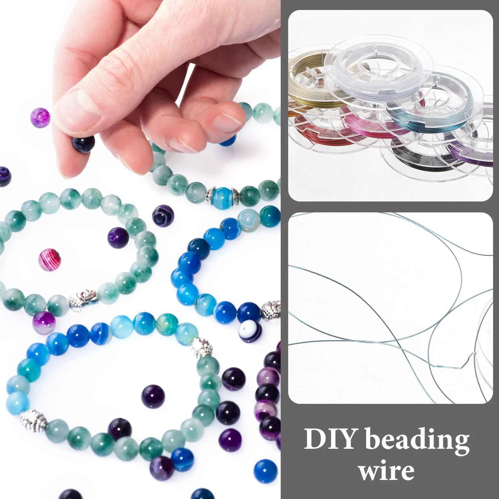 

1Set Steel Wire for Jewelry Making Pliable Cuttable Beading Craft Supply DIY Metal Cord Wear-Resistant Professional Crafting