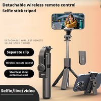 Mini Tripod for Travel Portable Live Streaming Photography Bluetooth Remote Selfie Stick Adjustable Height for Phones Cameras