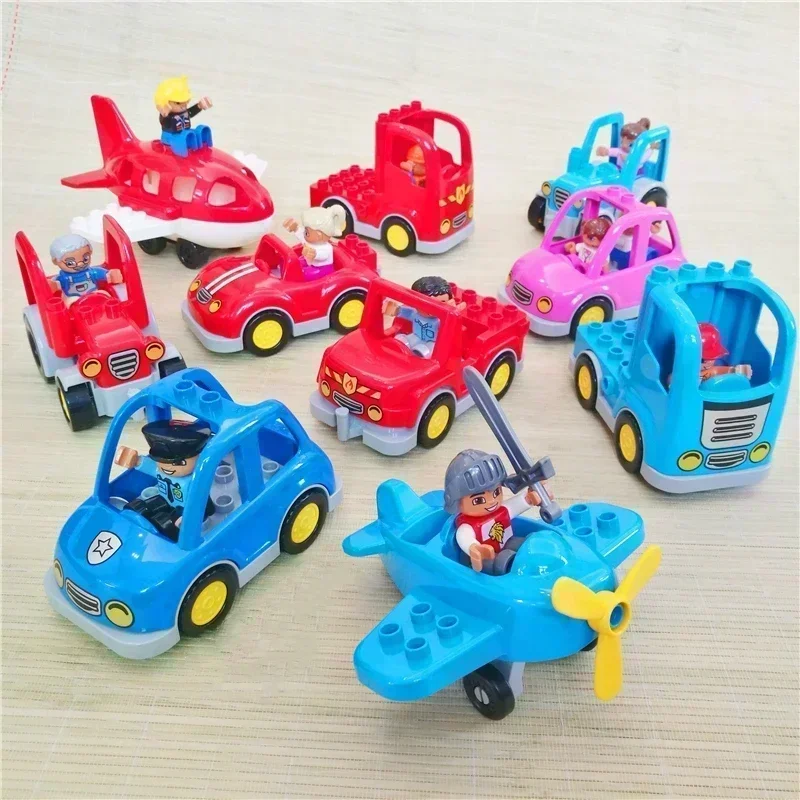 Big Building Blocks Accessories Compatible Large Bricks Children Kids Truck Car Bus City Traffic Series Assembly Educational Toy