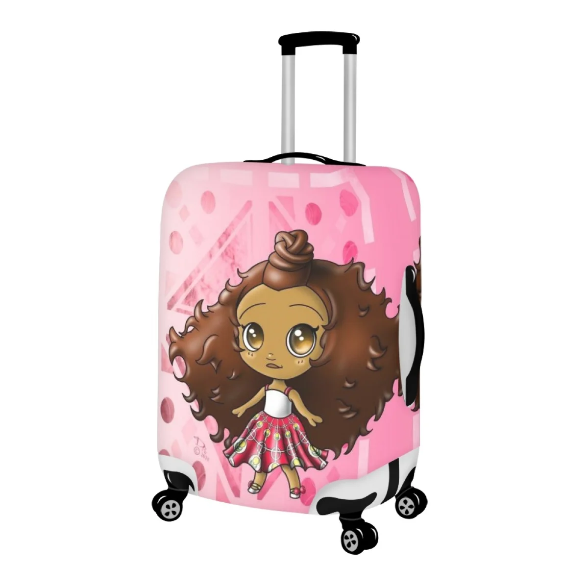 FORUDESIGNS Cute African Little Girl Travel Luggage Suitcase Cover Stylish Durable Baggage Covers Vacation Travel Gadgets