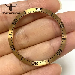 Bronze/Ceramic Flat Watch Bezel Insert Ring 38mm*32.15mm MOD Replacement Accessories Spare Parts Fit Tandorio 44mm Diver Watch