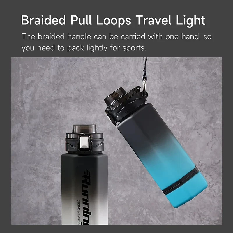 Вместительная бутылка для воды QUANGE из тритана, герметичная, портативная, для улицы, путешествий, спорта, фитнеса, тренажерного зала, велоспорта, летние бутылки для воды 760 мл
