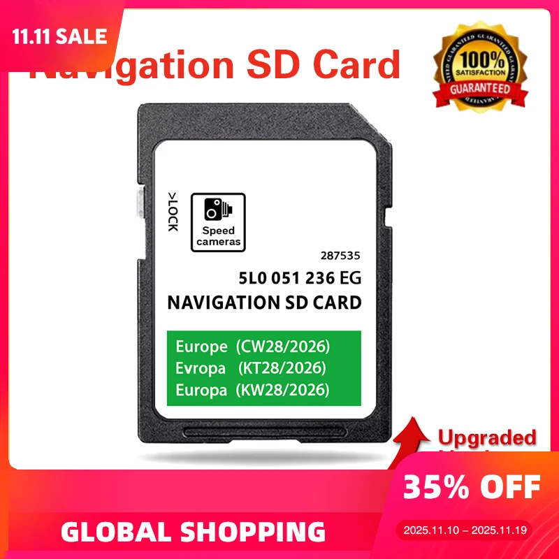 

for Skoda Rapid from 2015-2020 Car MIB2 32GB Sat Nav Update Europe Map Navigation Version SD Card Software Discover Media