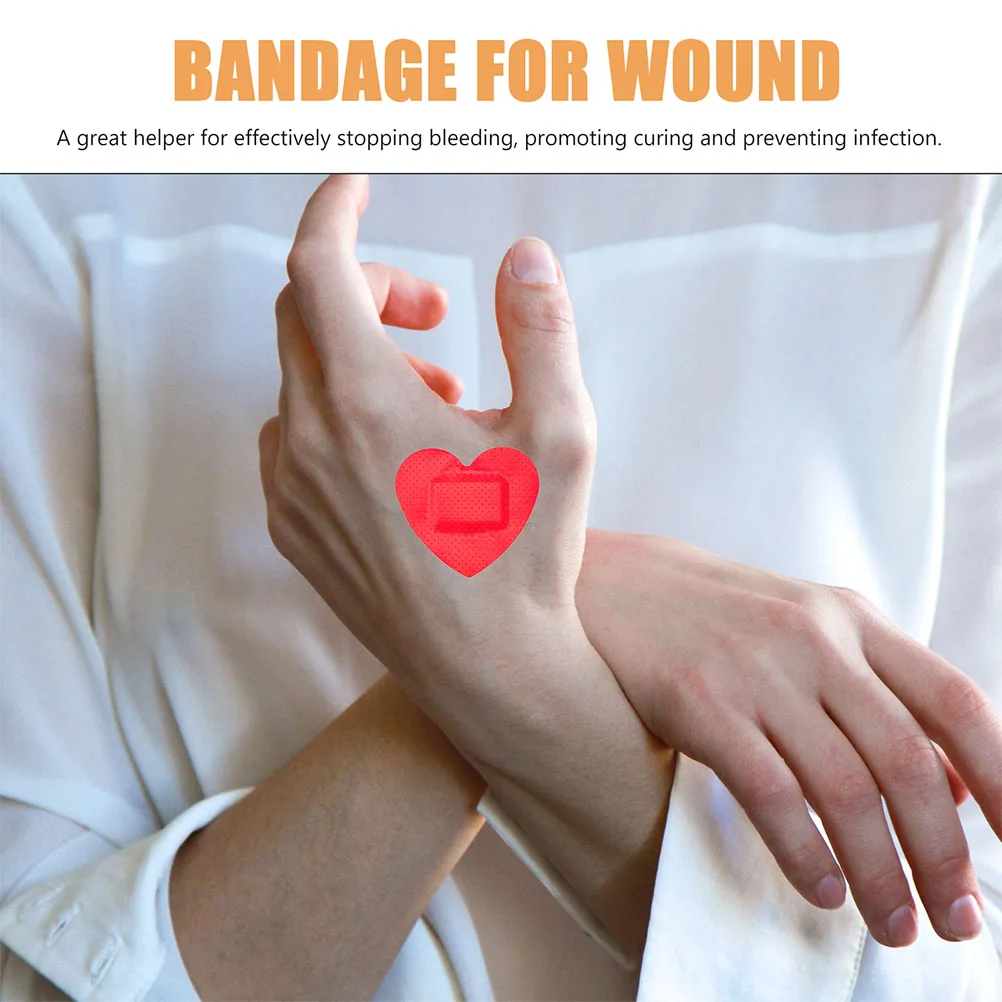 

60pcs Heart Shaped Wound Bandages Breathable Self Adhesive Patches For Wound Care Protection Portable Bulk Bandage Supplies For