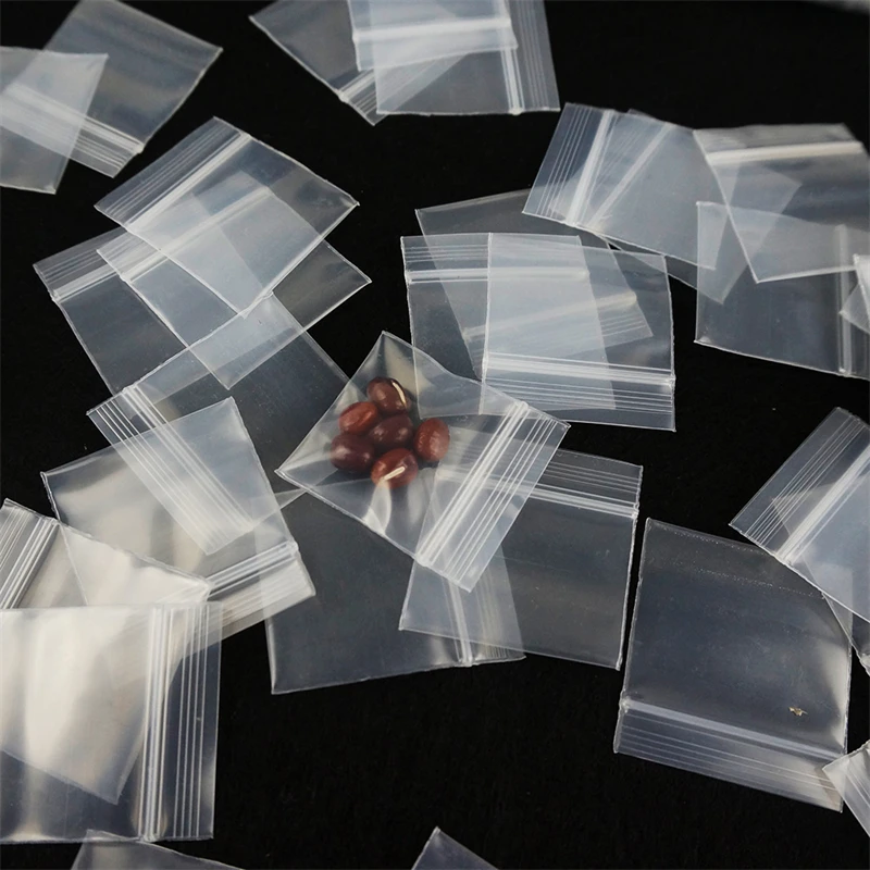 StoBag 500/1000pcs Wholesale Transparent Mini Ziplock Small Bags Sealing Jewelry Food Packaging Clear Plastic Pouches Storage